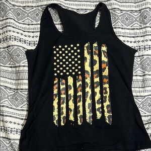 Black Graphic Tank Top